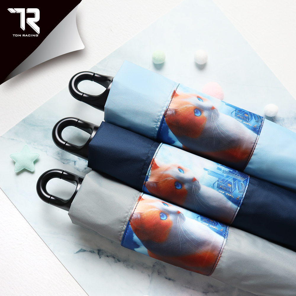 [TDN] Moon Cat  Cooling Auto-Fold Umbrella &ndash; Instant Close Umbrella (B7433C) &ndash;Sky Blue, , large