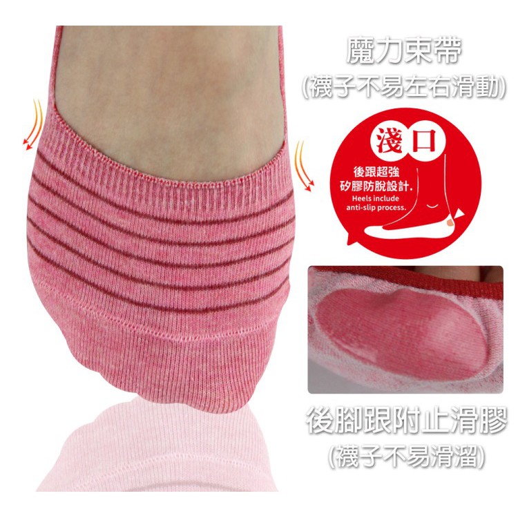 【BVD】簡約條紋休閒女襪套-B248 女襪 襪子 隱形襪, , large