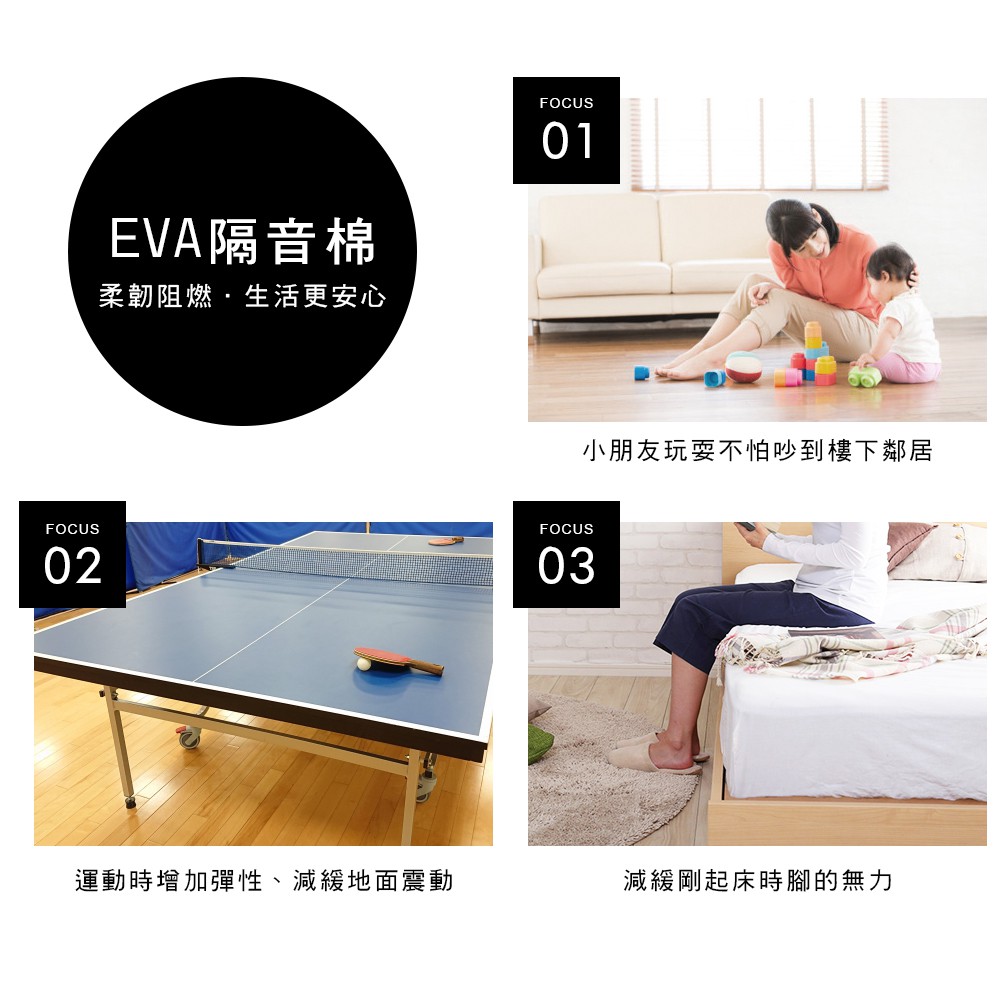 台灣製【澄境】無痕地板貼專用隔音泡棉(90*90公分)  EVA阻燃隔音泡棉 隔音地板  裝潢 隔音墊 減震墊 G002, , large