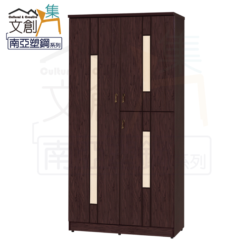 【文創集】妮可 環保3尺南亞塑鋼三開門高鞋櫃(客約商品), , large