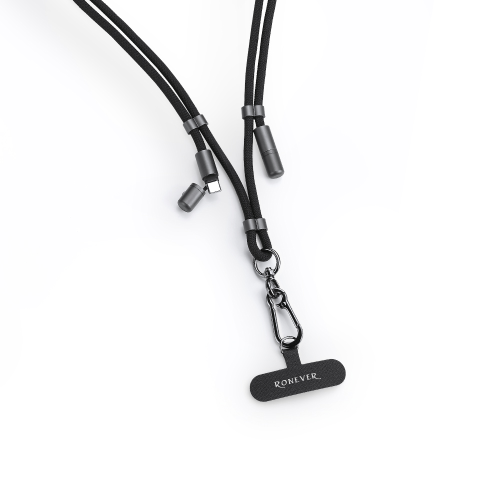 [RONEVER] 手機充電線掛繩6mm/1.7M VPC194 黑, , large