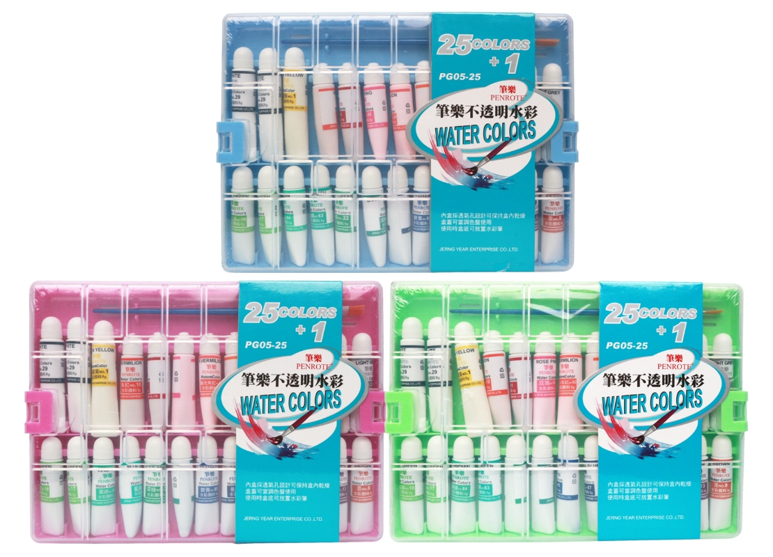 【PENROTE 筆樂】25+1色不透明水彩 3款, , large
