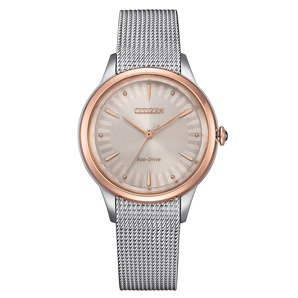 CITIZEN 星辰 L系列 非洲菊光動能米蘭帶女錶 EM1156-80X, , large