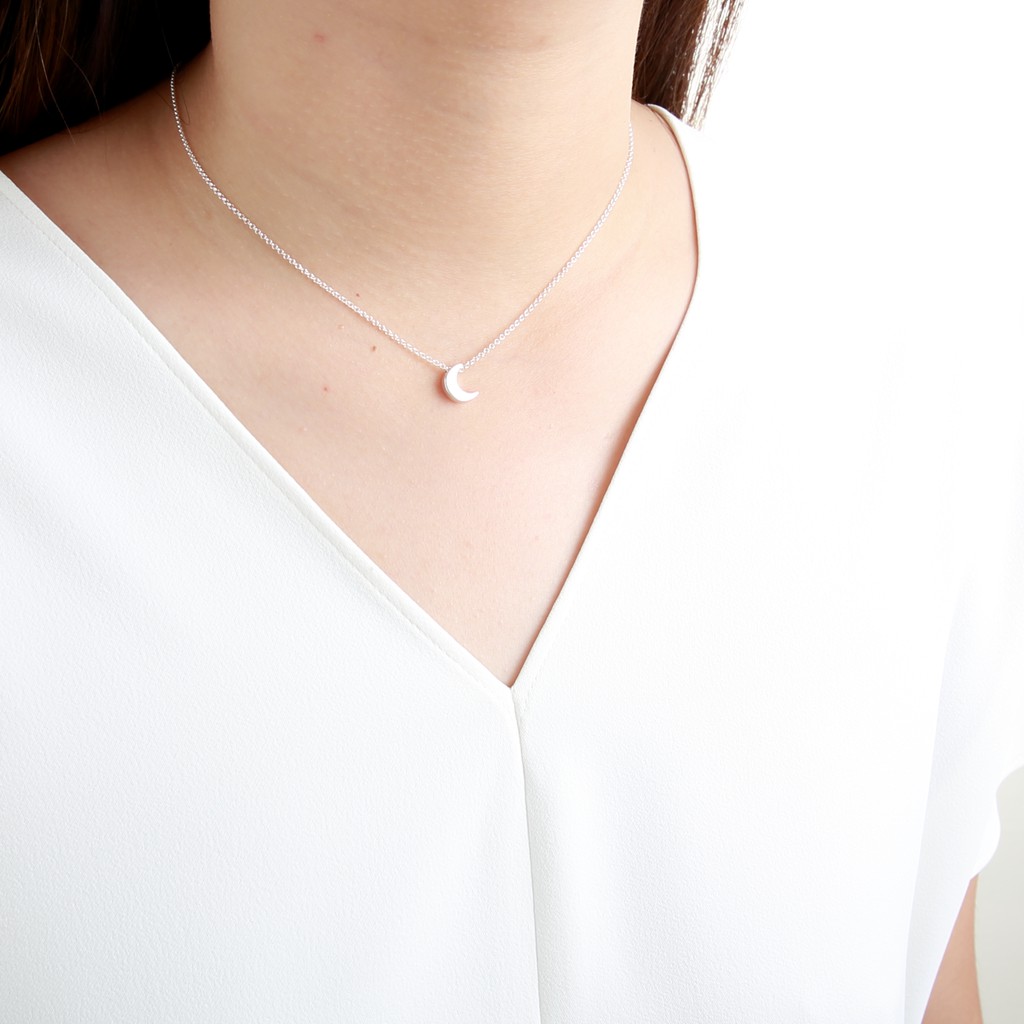 【Angel & Me】Le Petit Prince Moon s925 sterling silver necklace Christmas gift, , large