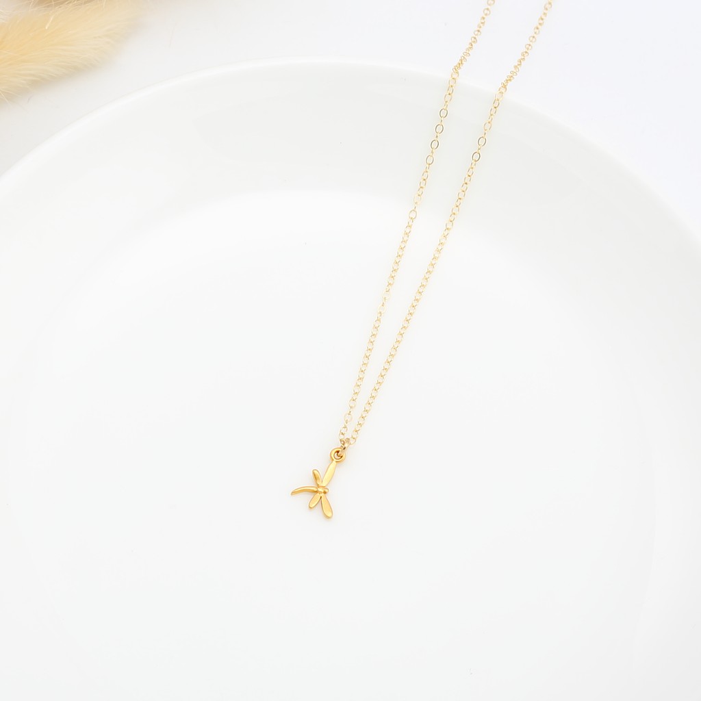 【Angel & Me】Dragonfly s925 sterling silver 24k gold plated necklace gift, , large
