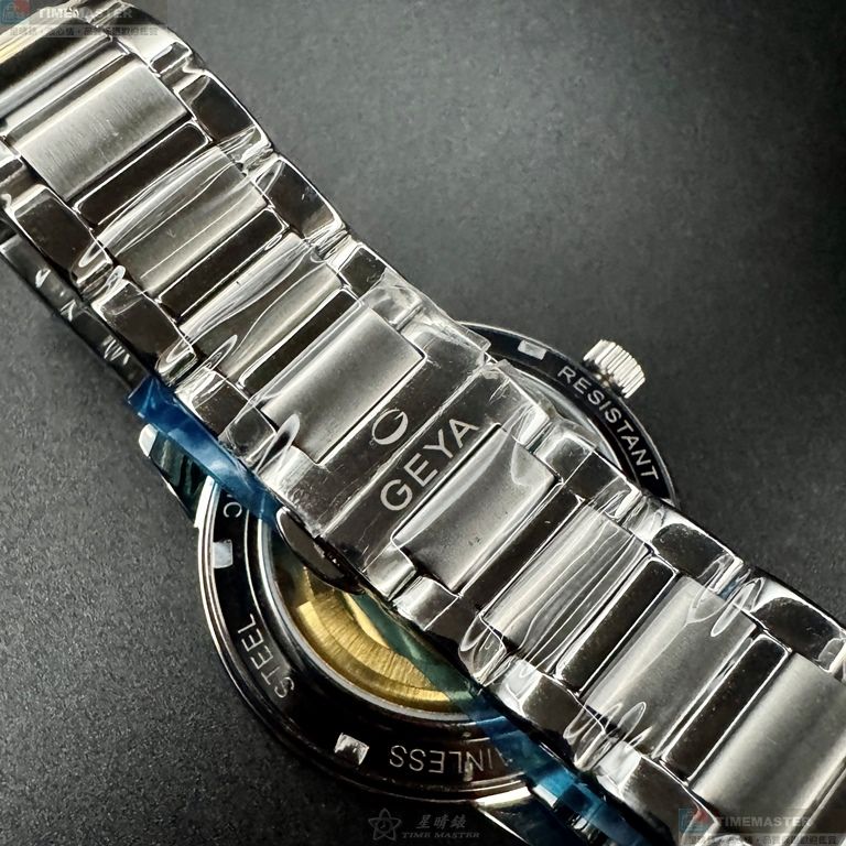 [星晴錶業]GEYA手錶,42mm,G78181GWK機械鏤空錶面銀錶殼銀色精鋼錶帶款, , large