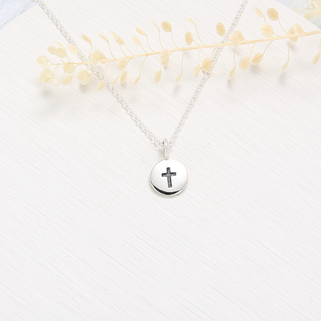 【Angel & Me】Circle Cross s925 sterling silver necklace Christmas gift, , large