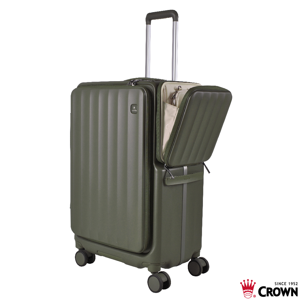 【CROWN】WAVE 26吋前開式側袋磁吸剎車箱-森林抹茶, , large