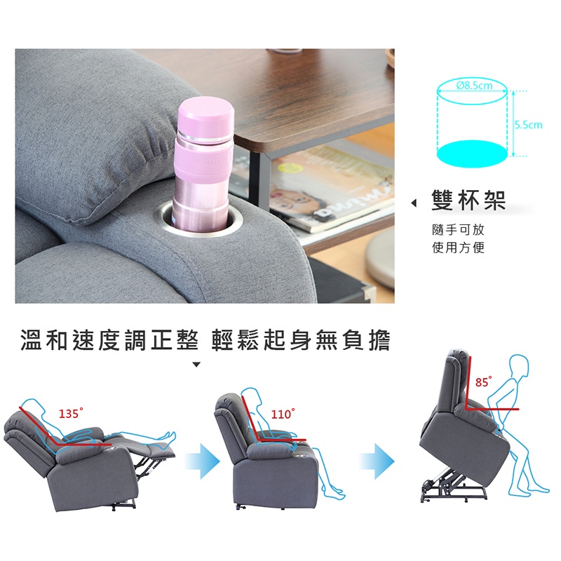 電動單人沙發 電動沙發 獨立筒單人沙發 機能沙發 SF033, 棕色(PU皮材質), large