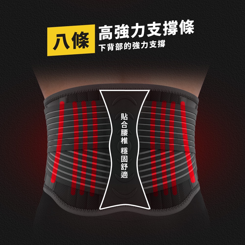 【生命磁】MIT台灣製 石墨烯鈦鍺能量雙層支撐護腰 8條支撐鋼板 遠紅外線 護腰帶 護具 運動腰帶 工作護腰, , large
