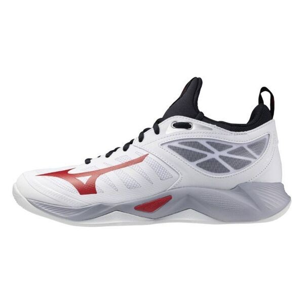 Mizuno Wave Dimension 男 排球鞋 襪套式 避震 穩定 美津濃 白紅 [V1GA224096], , large