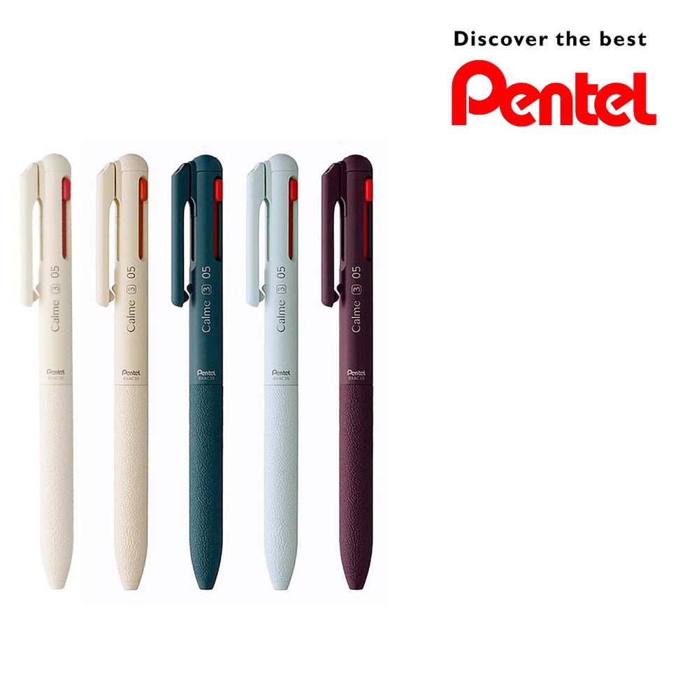 飛龍PENTEL Calme靜暮 三色輕油性筆-0.5mm黑+紅+藍(XBXAC35)黑桿, , large