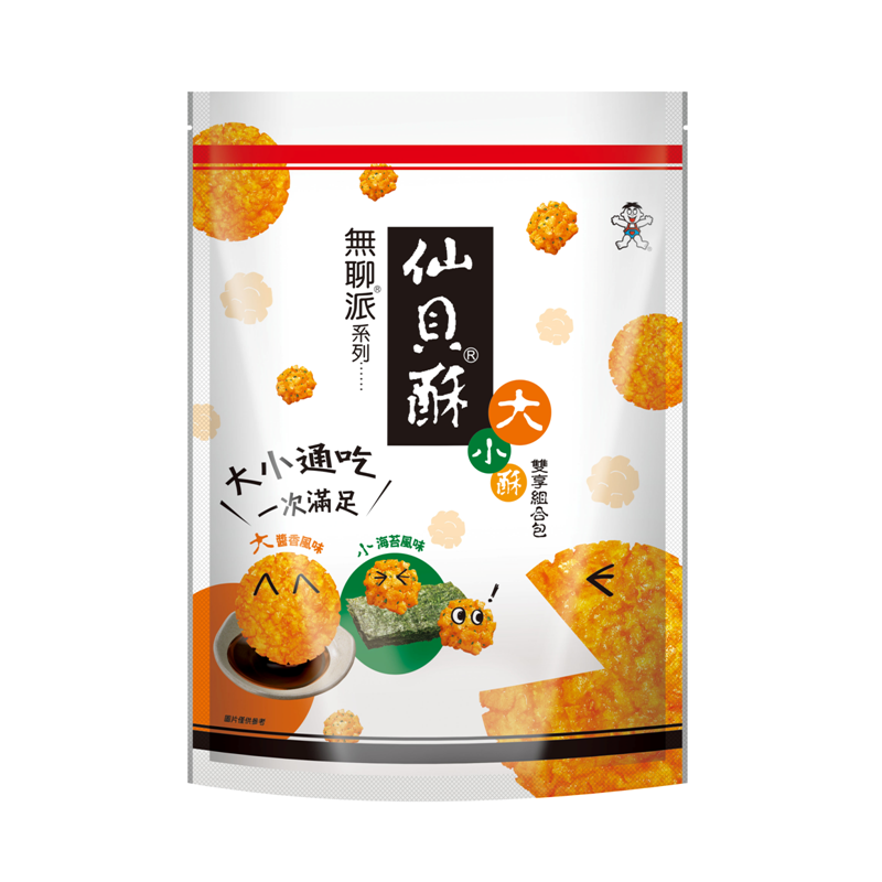無聊派仙貝酥大小酥雙享組合包(米果), , large
