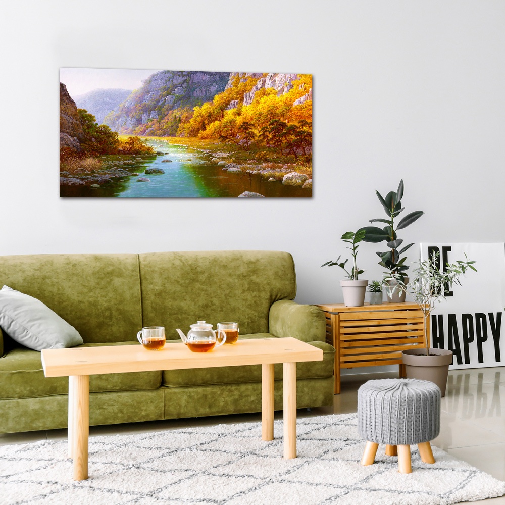 【御畫房】金秋溪水 國家一級畫師手繪油畫60&times;120cm(VF-115), , large