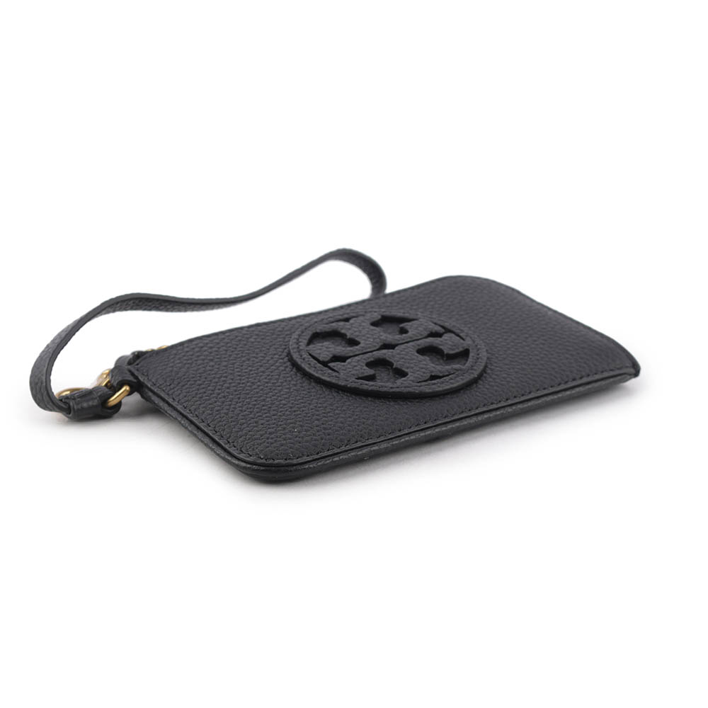 TORY BURCH Miller 附提把拉鍊卡片夾/零錢包/黑色, , large