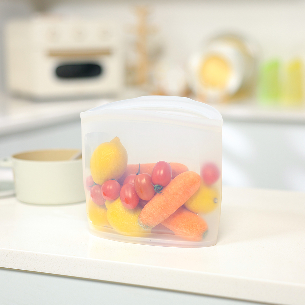 【韓國 SiliPot】鉑金矽膠料理儲存袋(XL)-1入 (可微波 熱水 儲存食物 熱湯 生鮮食品 水果), , large