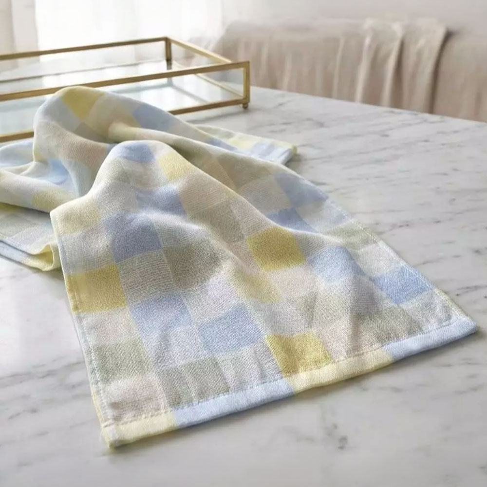 [Kaimei Cotton Industry] Colorful plaid cotton gauze adult towel double-layer gauze adult towel seven randomly selected groups, , large