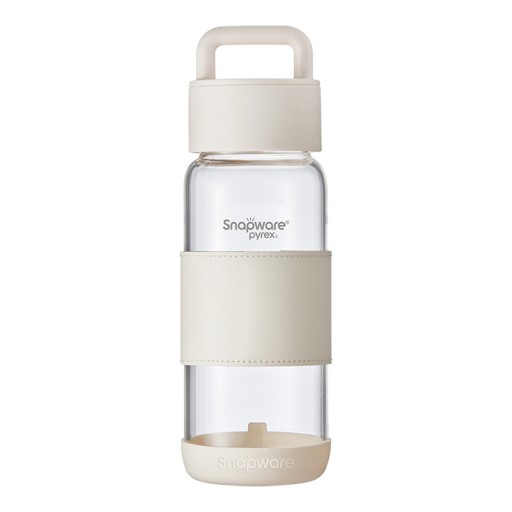 Handheld glass water bottle, , large