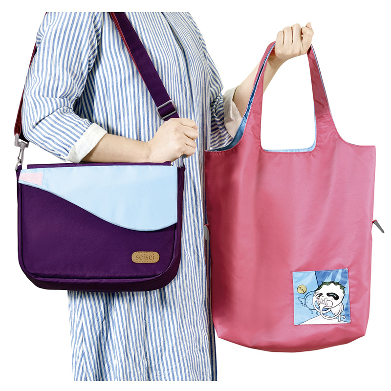 Eco-friendly Crossbody bag & tote bag Two-in-one, Reversible yoyo bag (Ballet slippers), , large