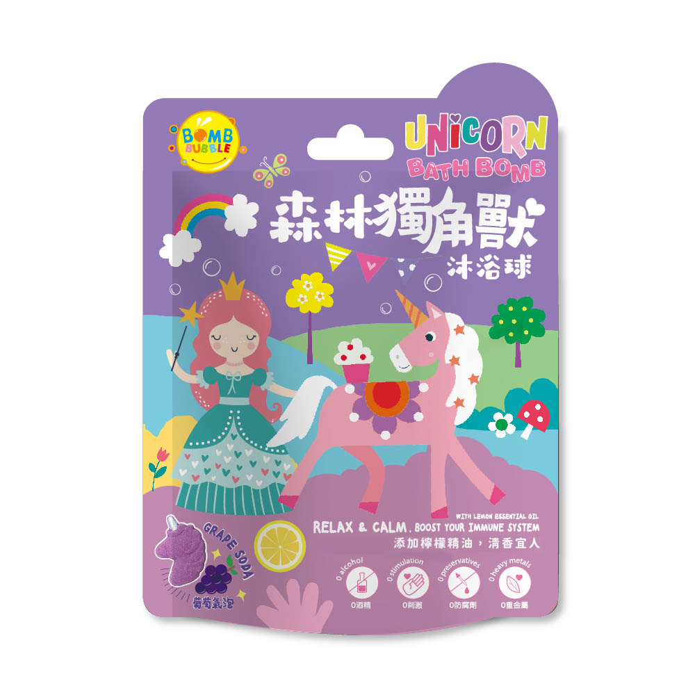 Bomb Bubble森林獨角獸沐浴球-葡萄氣泡, , large