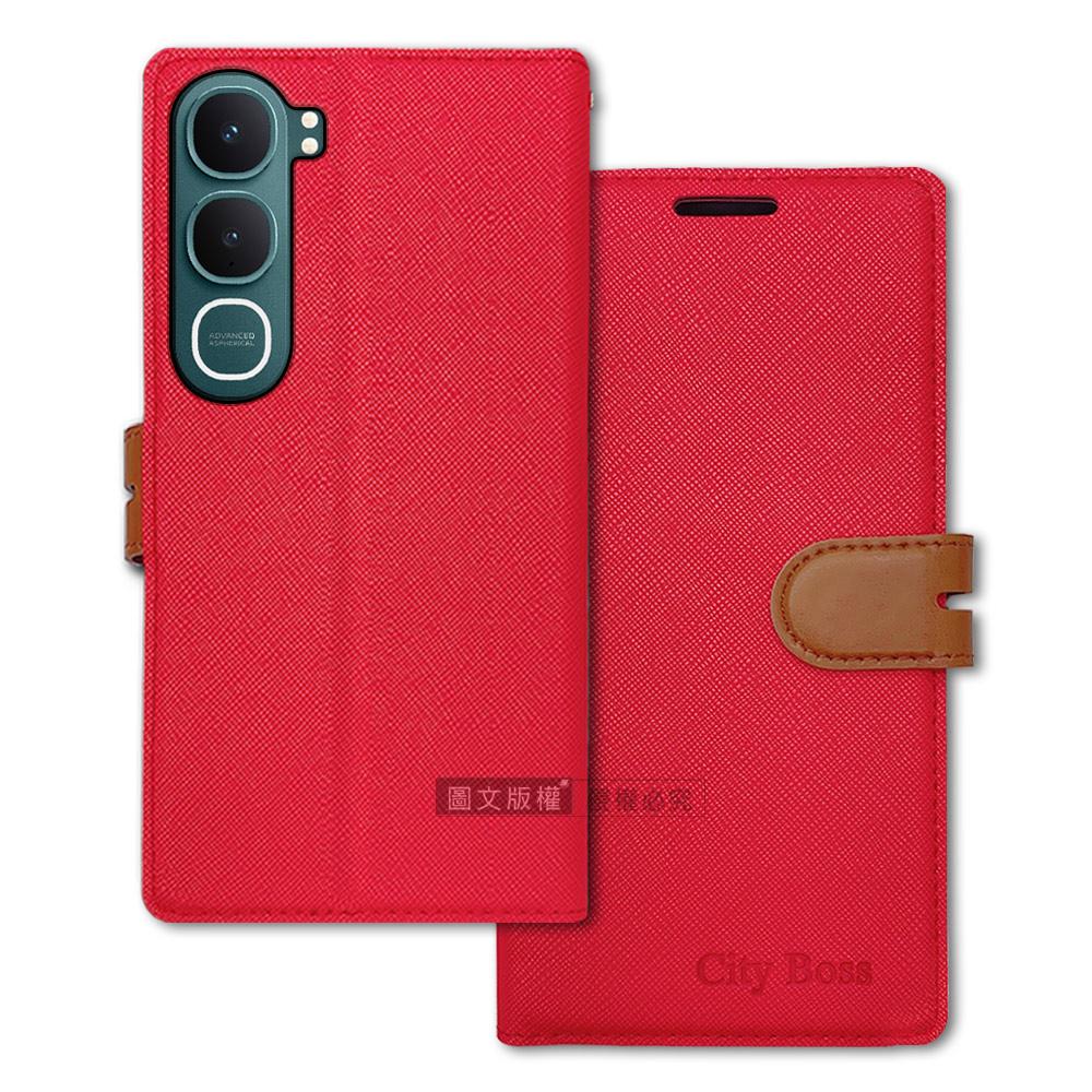CITY都會風 vivo Y31 5G 插卡立架磁力手機皮套 有吊飾孔, , large