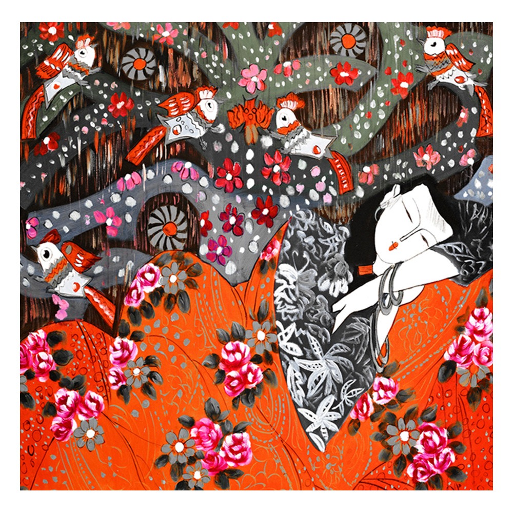 【御畫房】民俗系列一 國家一級畫師手繪油畫80&times;80cm(VF-182), , large