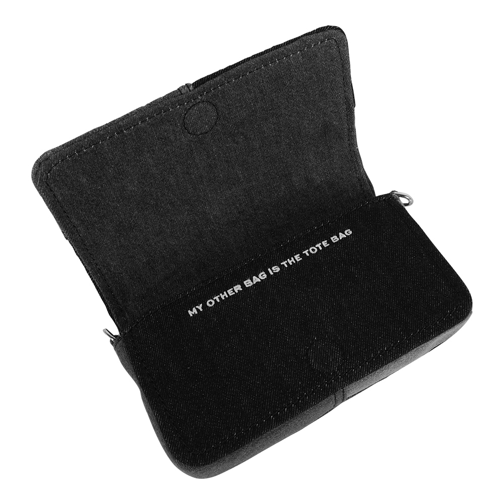 MARC  JACOBS The Denim 棉質牛仔迷你翻蓋包(黑色), , large