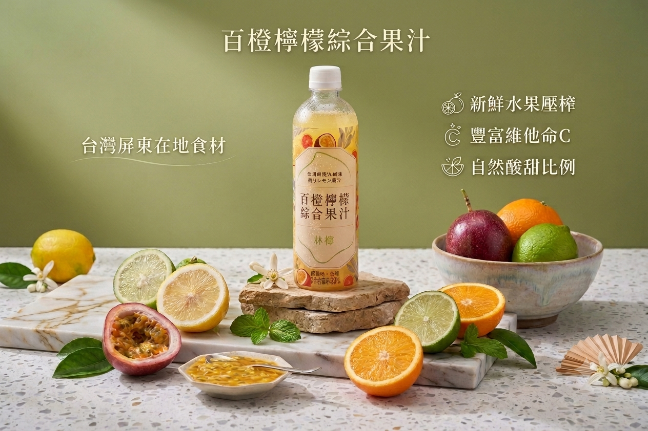 【林檬】百橙檸檬綜合果汁 500ml X 6瓶免運組, , large