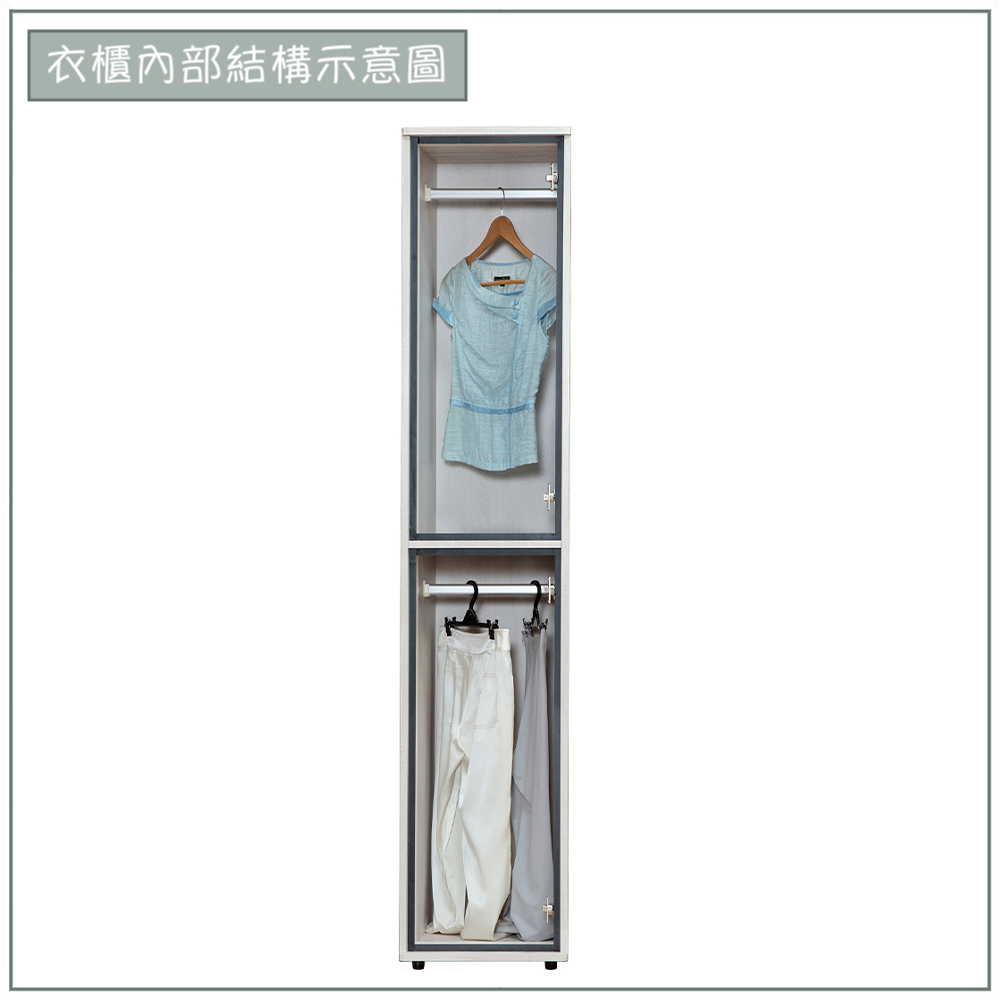 【唯熙傢俱】蘿拉鋼刷白1.33尺衣櫃, , large