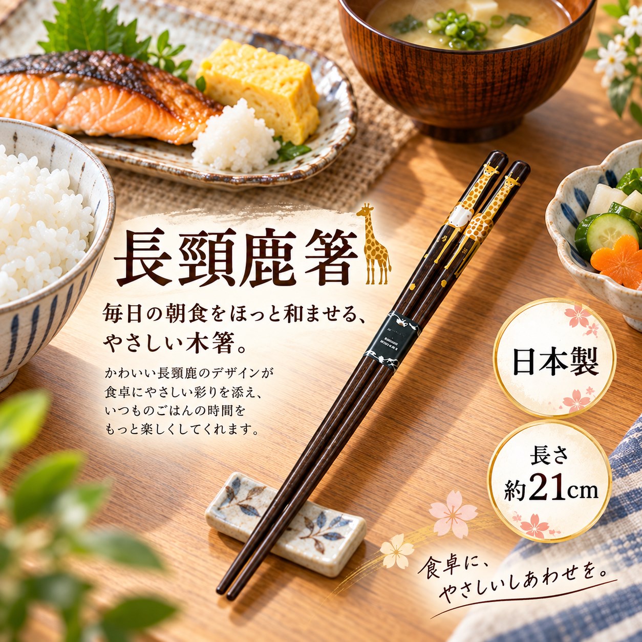 【HIYASU日安工坊】日本工藝箸-長頸鹿, , large