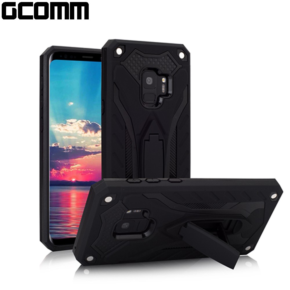 GCOMM Galaxy A8+ 防摔盔甲保護殼 Solid Armour 黑盔甲, , large