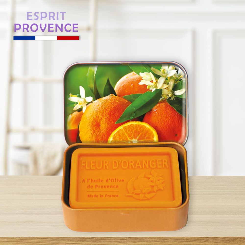 〔本野有限公司〕法國ESPRIT PROVENCE橙花鐵盒皂70g -1入, , large
