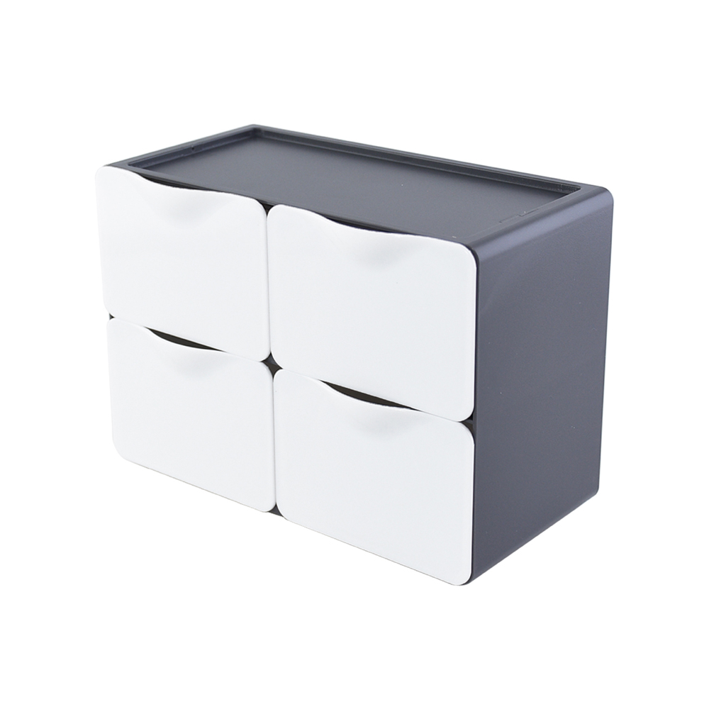 【O-Life】Stackable Desktop Drawer Cabinet-4 Drawers Gray, , large