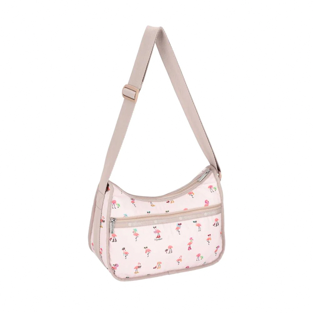 Lesportsac Classic Hobo 經典斜背包 側背包 旅用通勤包 送禮 禮物 推薦 女包(紅鶴海島派對), , large