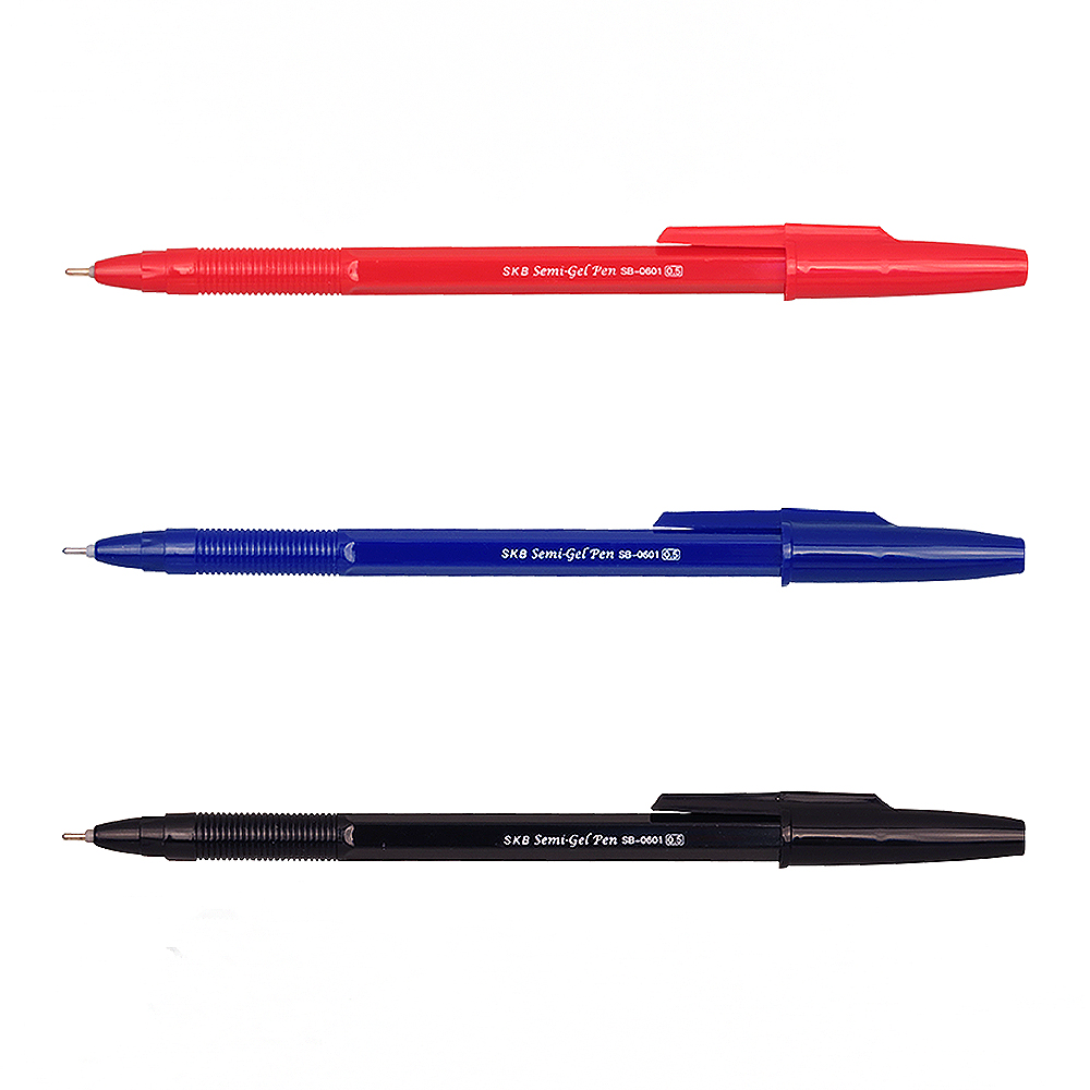 【SKB 文明】輕盈中油筆 0.5mm 藍/紅/黑 12支 / 盒 SB-0601  -  多款可選, , large