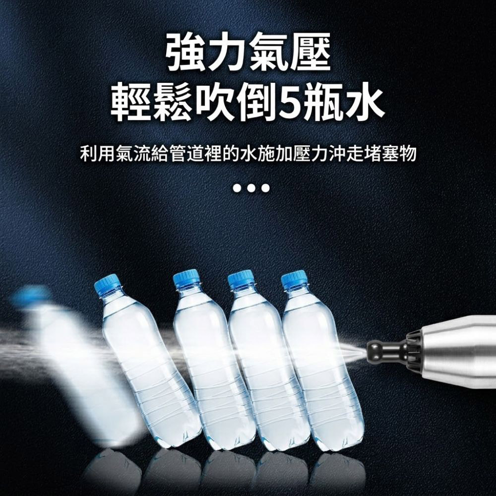 馬桶疏通器/藍色-黑色/加強高壓不鏽鋼(八件組)-圓柱款, , large