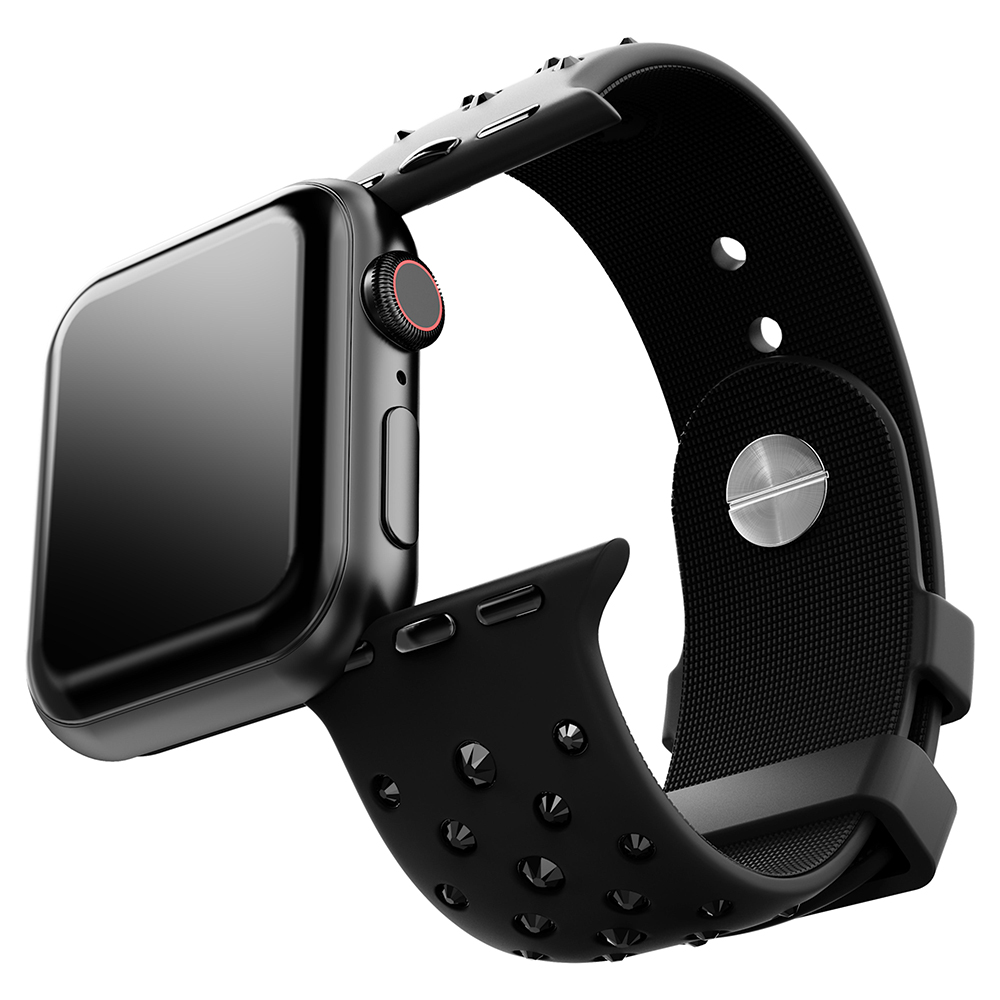 SWAROVSKI 施華洛世奇Apple Watch 水晶矽膠錶帶 40/41mm適用-黑色 送禮 禮物 推薦(不含手錶), , large