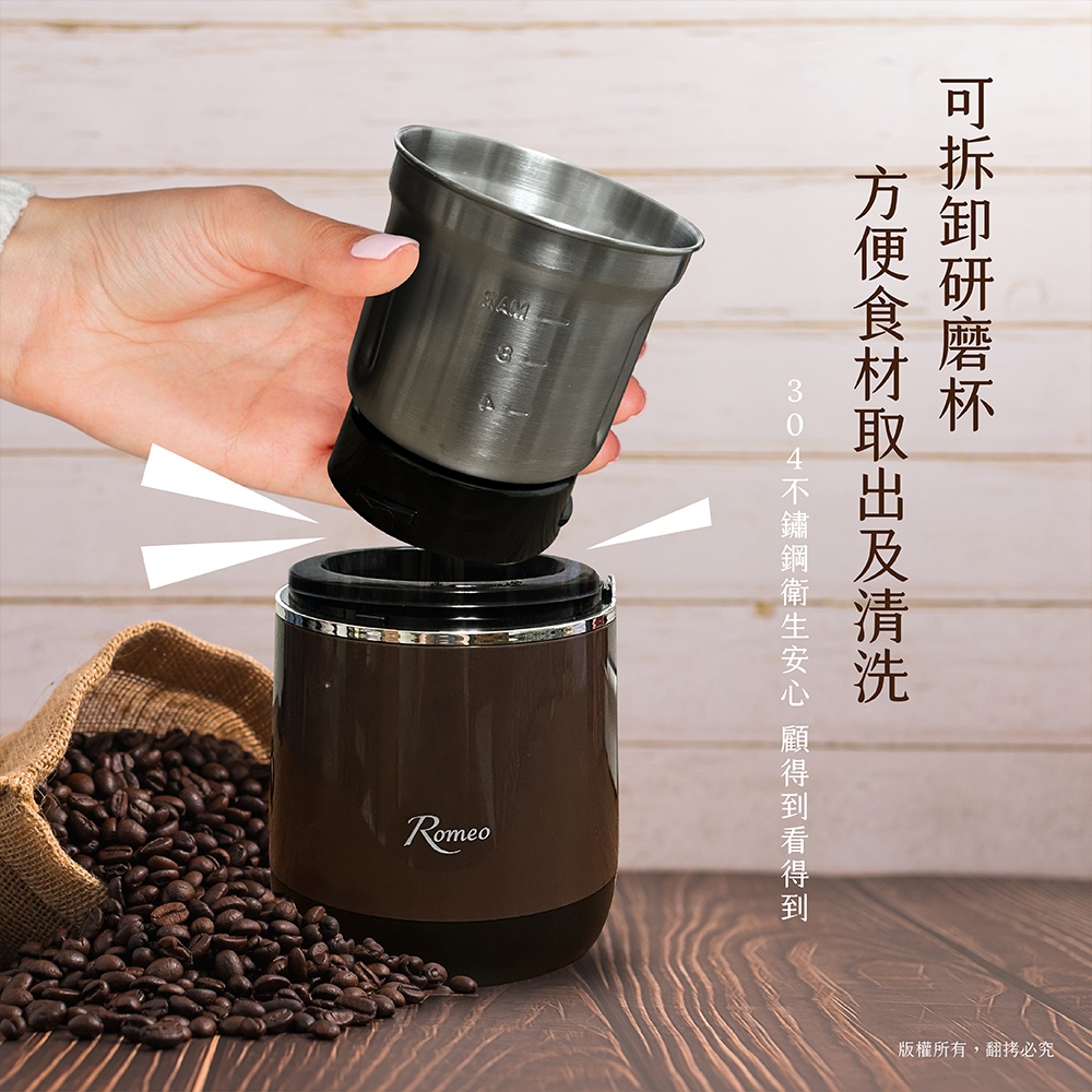 ROMEO Stainless Coffee Grinder, , large