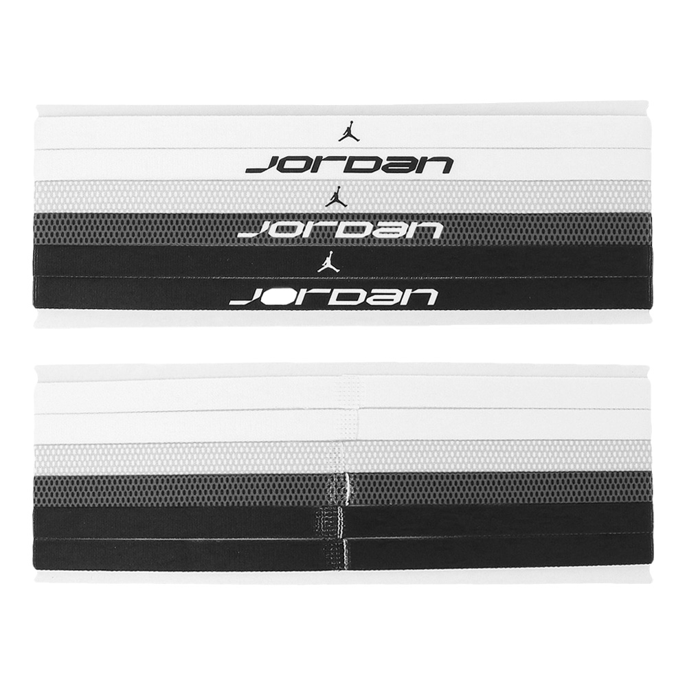 NIKE JORDAN ELASTIC SPORT HEADBANDS 6PK PRINTED 2.0 頭帶 六入裝 J1016033036OS白黑/J1016033117OS白紅黑/J1016033643OS白粉黑, , large
