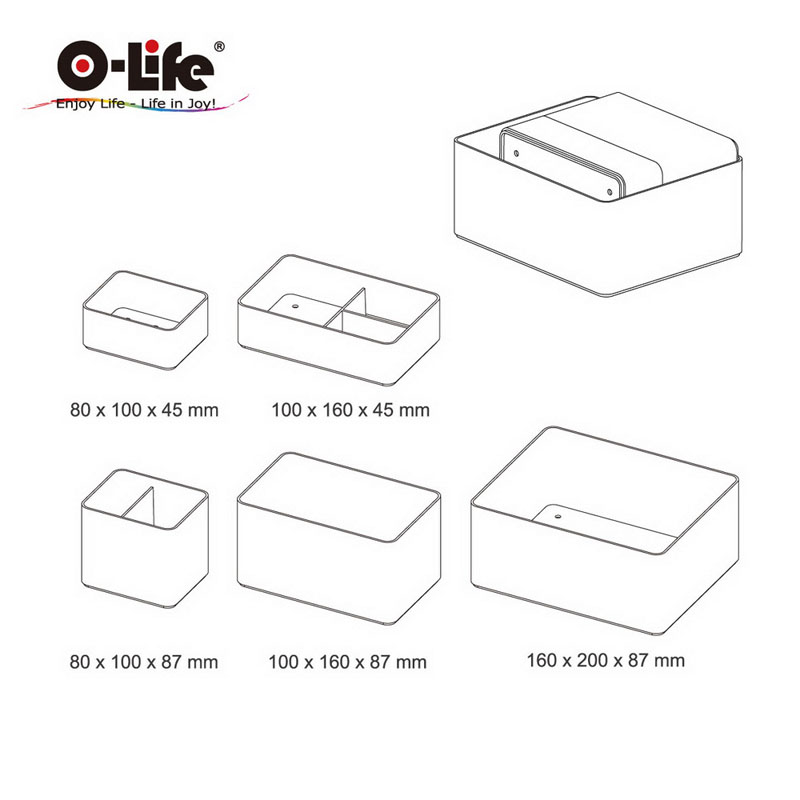 【O-Life】Stacking Storage Box-B013 White Model, , large