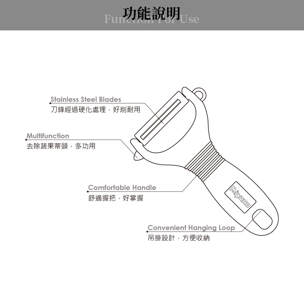 Miyaco 米雅可 經典削皮器 深藍色-Leidea樂德兒, , large
