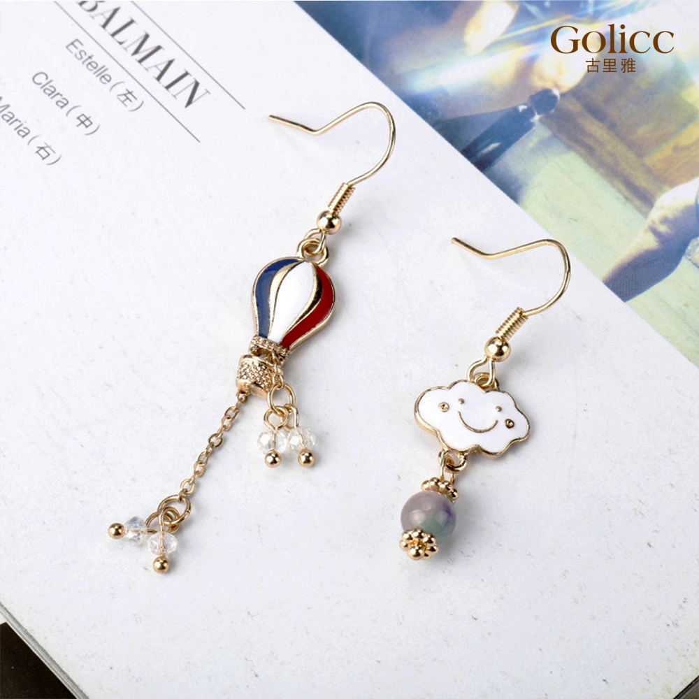 【Gulicc】古莉可 耳環 俏皮熱氣球雲朵耳環, , large