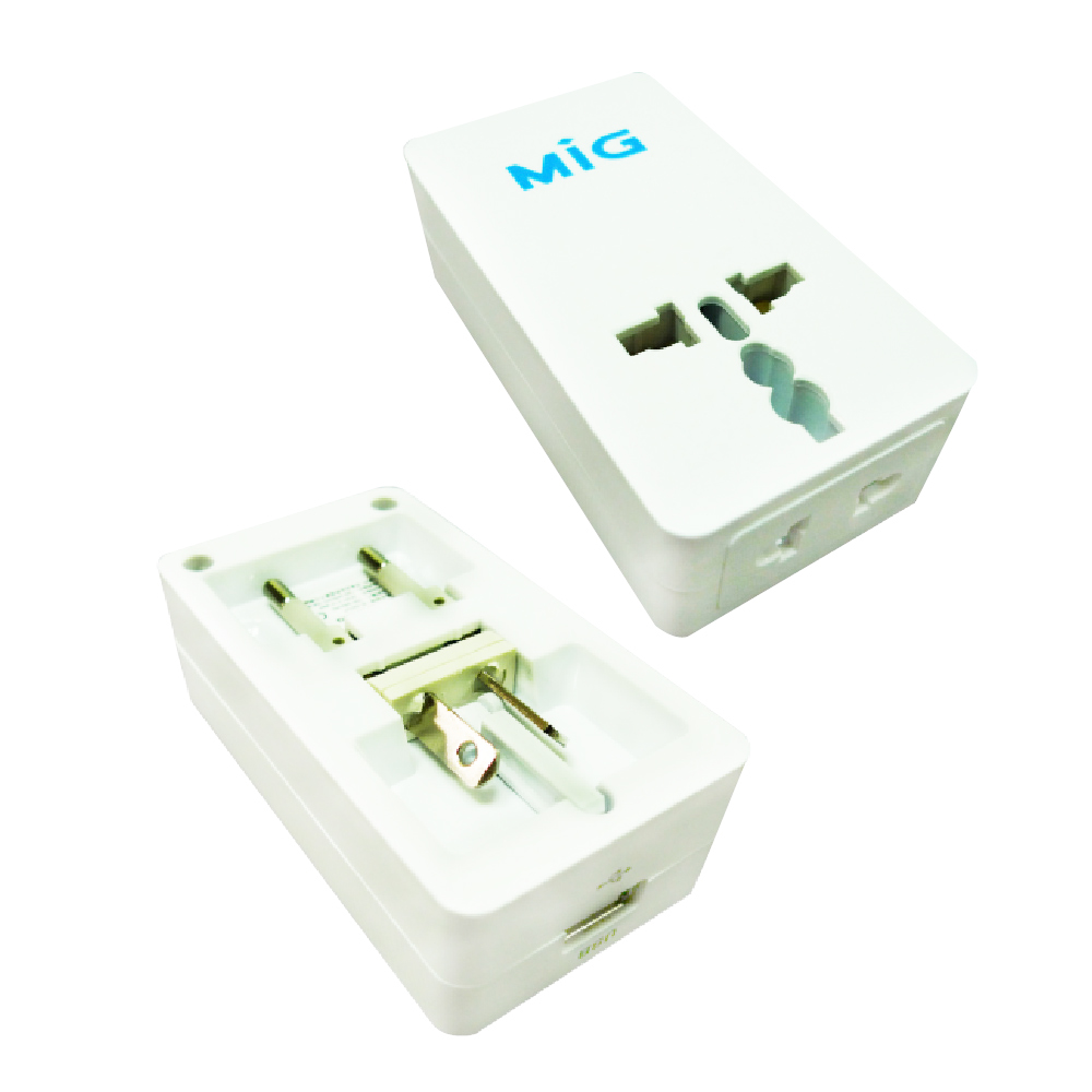 明家 MIG 全球通 萬用 轉換器 /個 SL221U1 (USB充電 2.1 A) , , large