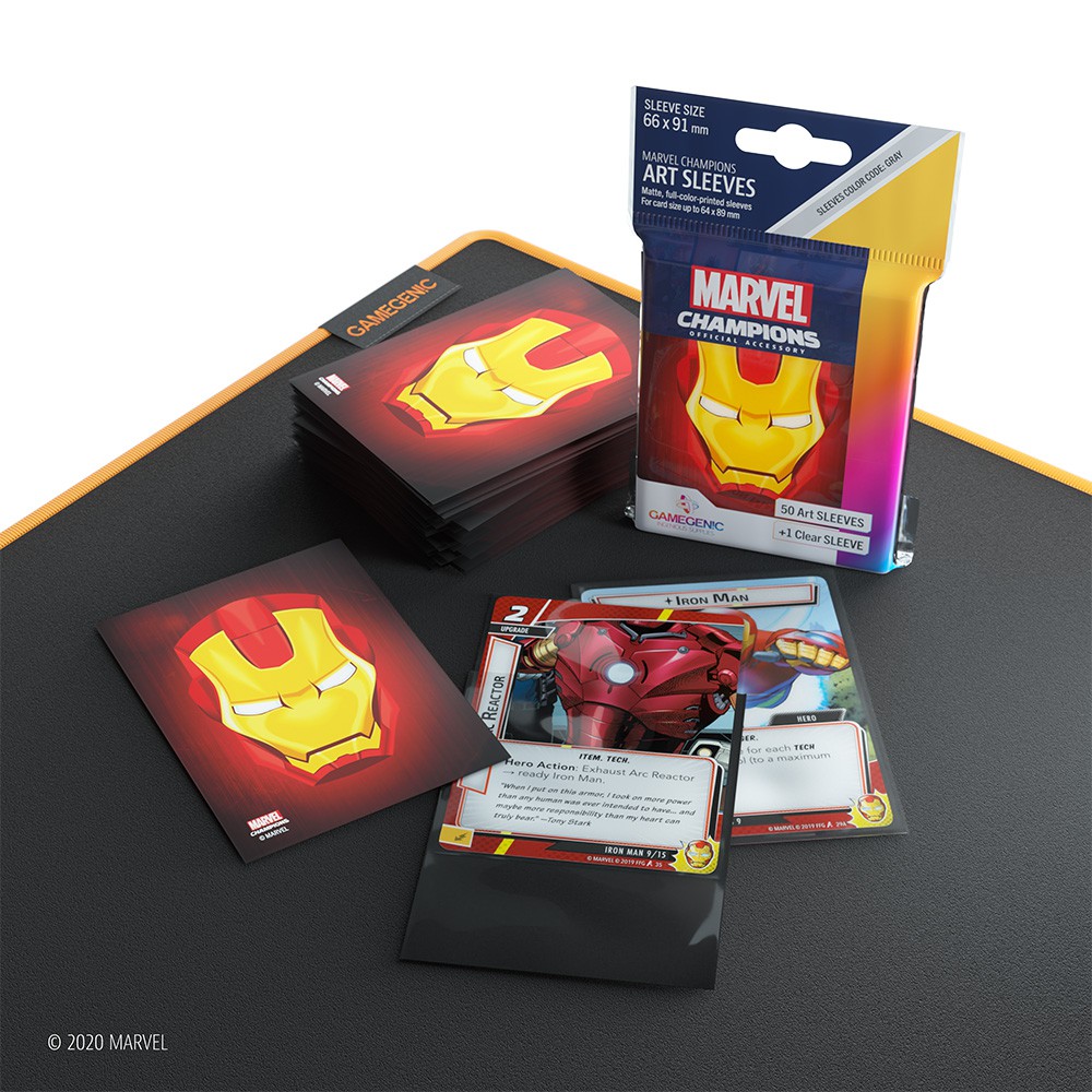 【Asmodee】漫威牌套：鋼鐵人 Marvel Art Sleeves Iron Man｜卡套 50+1 張｜卡牌保護, , large