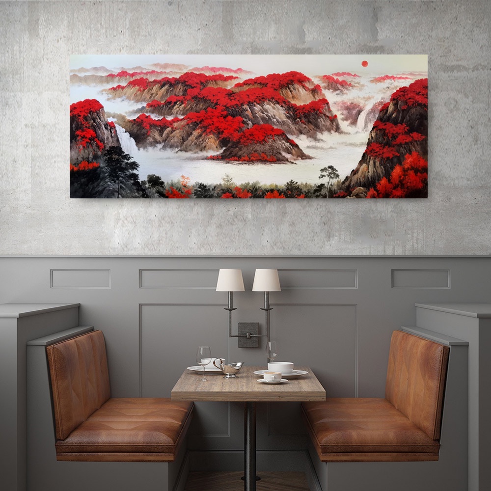 【御畫房】萬山紅遍 國家一級畫師手繪油畫60&times;120cm(VF-46), , large