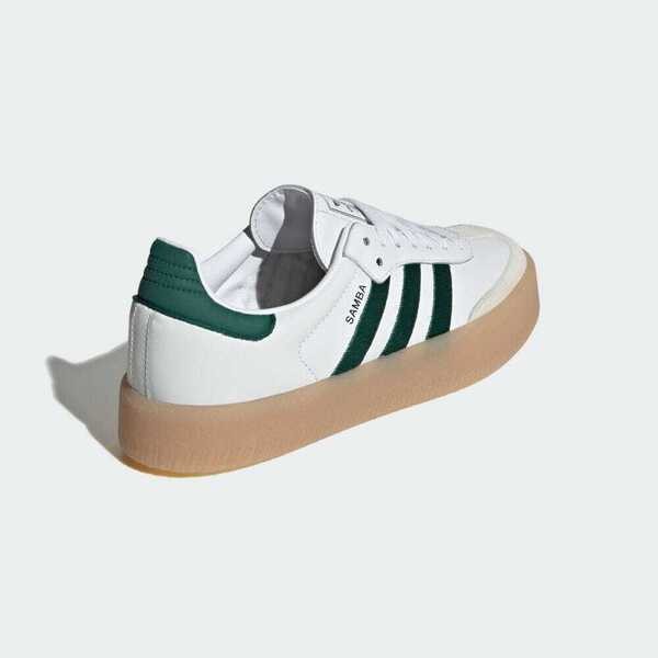 Kixpress-Adidas Sambae W 女 休閒鞋 運動 經典 復古 厚底 膠底 皮革 日常 百搭 白綠 [ID0440], , large