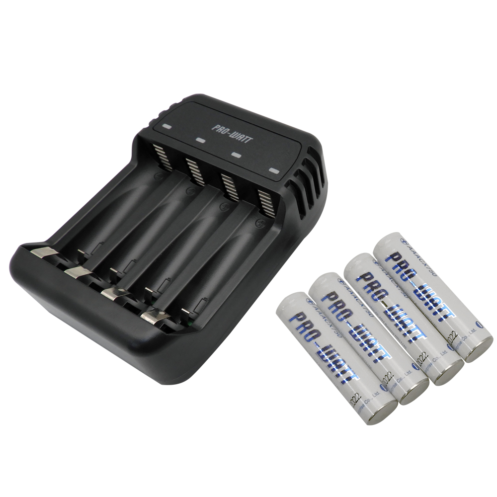 華志PRO-WATT 智慧快速 充電器+低自放電 鎳氫電池(1.2V立即用), , large