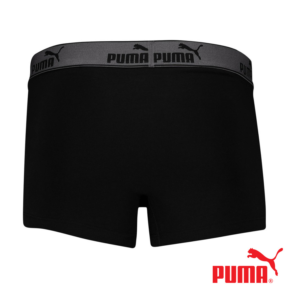 PUMA 平口內褲 3件組 彪馬 跳豹 男內褲 平角內褲 修身 防捲邊 貼合 耐穿 柔軟 棉質 透氣 抗菌 黑 深灰 灰, , large
