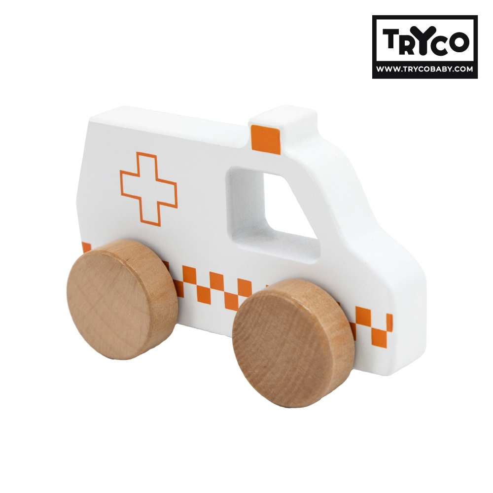 官方直營【Tryco】木質小車-救護車(同款任選購買2個以上出貨), , large