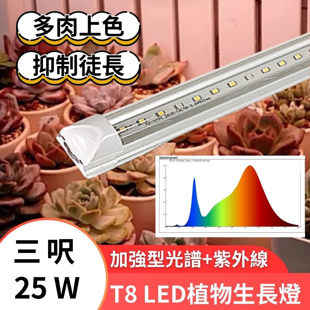 【君沛】UV加強光譜 3呎T8植物燈管 多肉上色 誘導顯色 抑制徒長 龍舌蘭 塊根控型 專業補光燈, , large